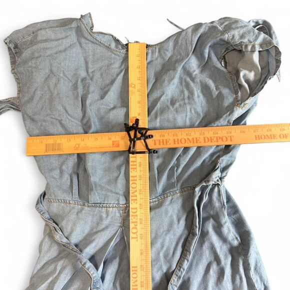 Zara M Blue Denim Dress with Open Back and Tie-up Detail - Picture 9 of 9